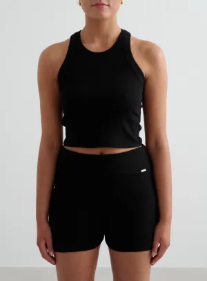 high - pressure resistance test passed Black Ease Ribbed Tank Top