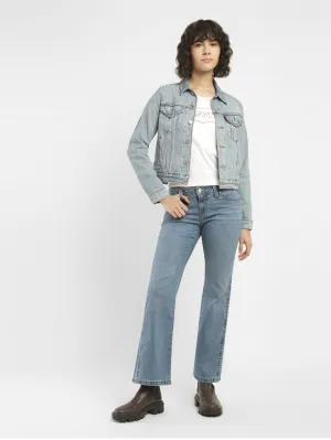 Women's Blue Bootcut Fit Mid Rise Jeans Fashion Lover Outdoor Enthusiast