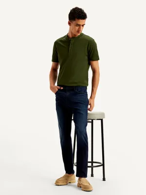Mood Layer Men's Redloop 512 Navy Blue Slim Tapered Fit Mid Rise Jeans