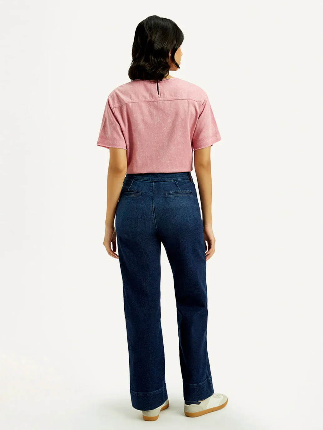 Women's Redloop Dark Indigo Mile High Wide Leg Fit High Rise Jeans Style Statement Autumn Days Parent Style
