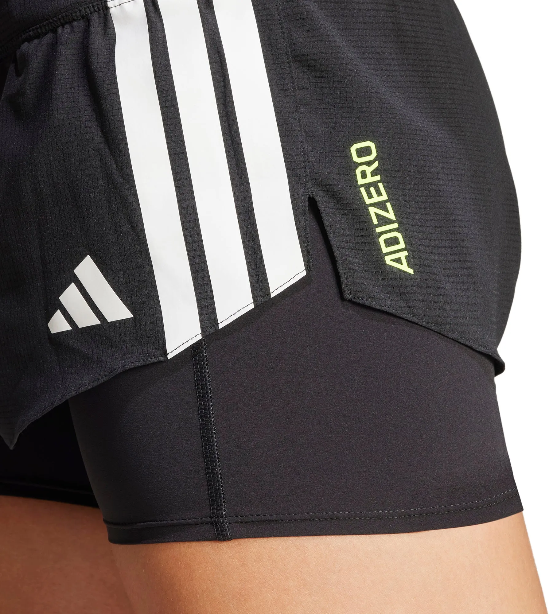adidas Adizero Gel Pocket 2 In 1 Womens Running Shorts - Black Reflective details Earth Tones