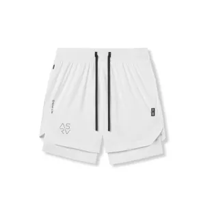Stretch waistband 0866. Tetra-Lite? 7" Liner Short - White "Cyber"/White