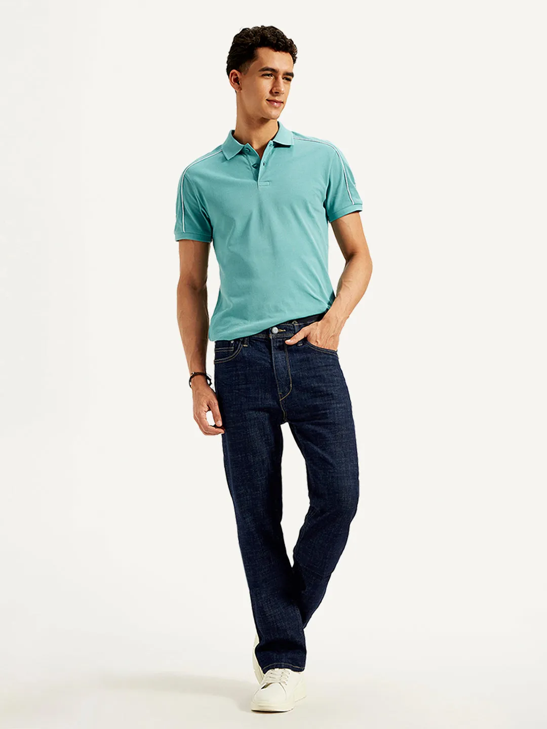 Men's 513 Navy Blue Slim Straight Fit Mid Rise Jeans Street Look Festival Outfit Comfy Artist Vibe