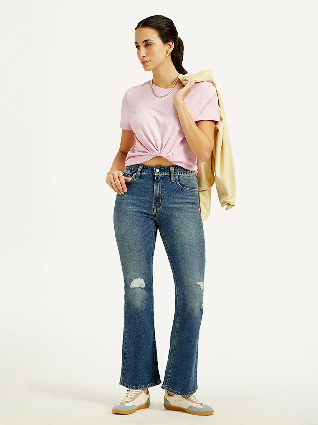 Core Wardrobe Timeless Fashion Women's 726 Blue Flared Fit High Rise Jeans