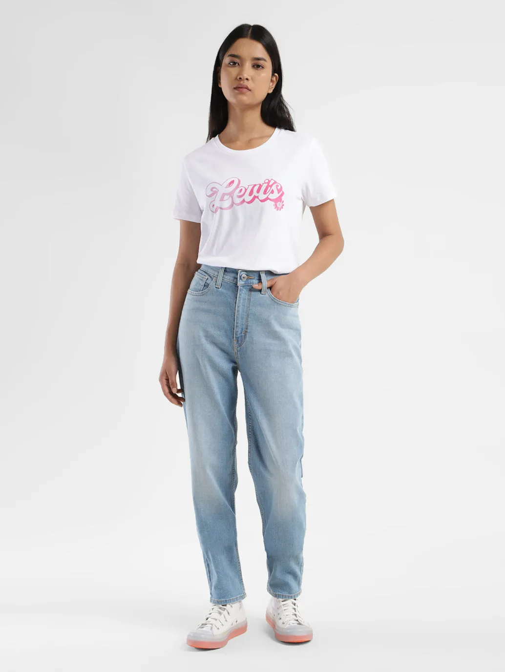Outfit Vibe Matching Basic Women's Blue Mom Loose Fit High Rise Jeans