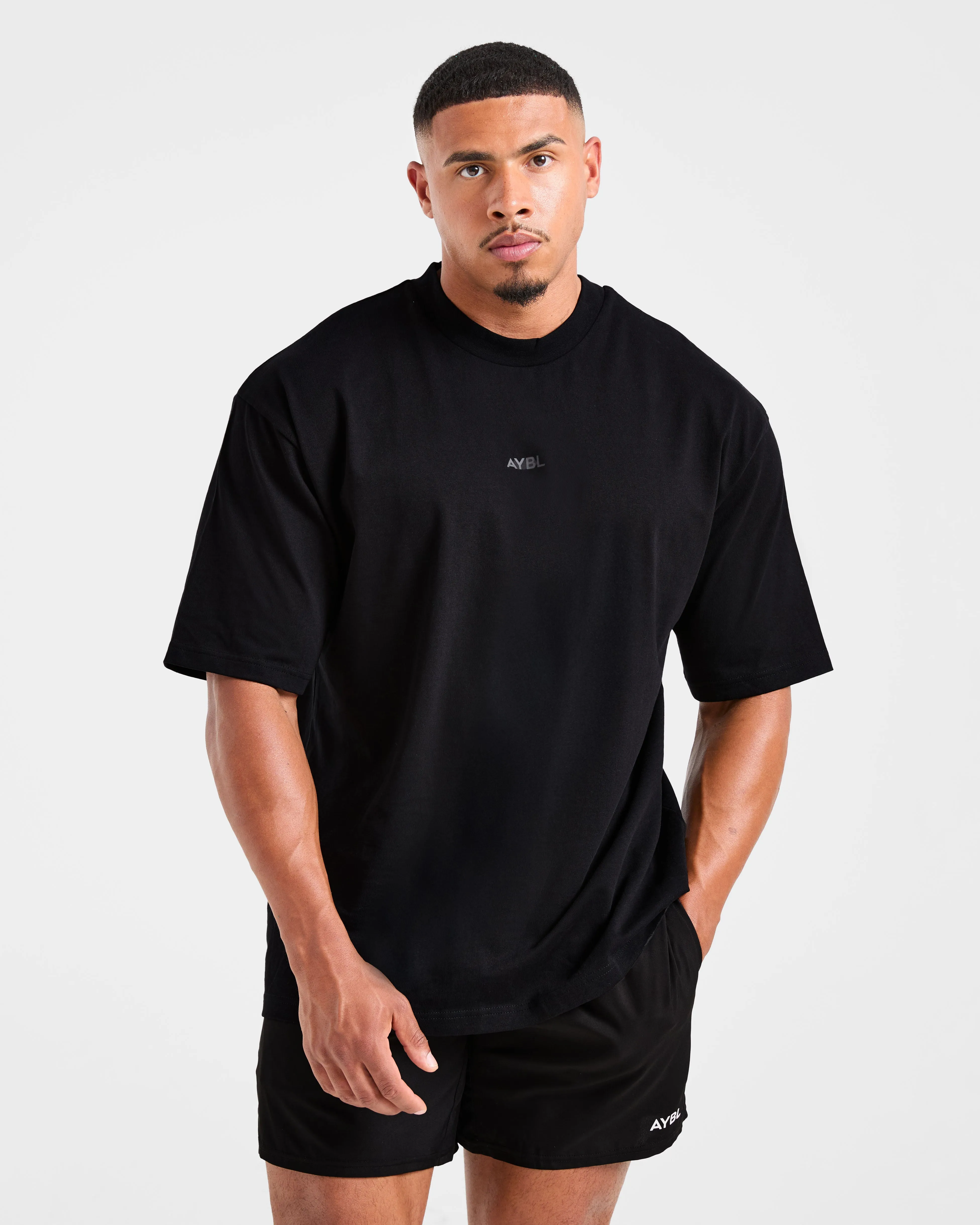 Airflow Ventilation System Craft Oversized T Shirt - Black