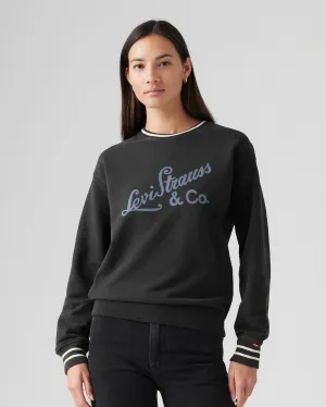 Levi's? Womens GL Heritage Sport Crew Sweat - Archival Script / Pirate Black Day To Day Perfect Fit