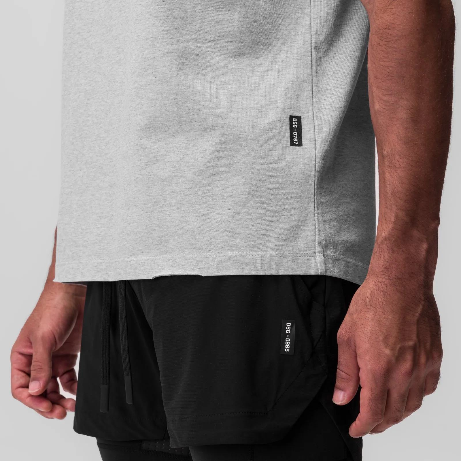 0797. Tech Essential? Relaxed Tee - Heather Grey UV Protective Coating Wrinkle Resistant Material