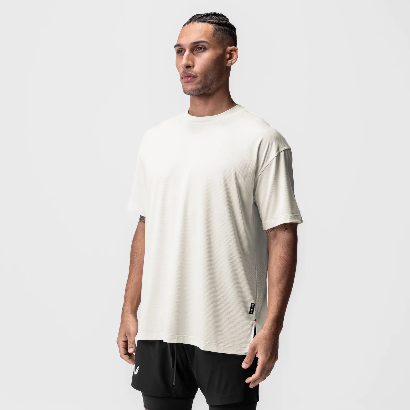 0822. AeroSilver? Oversized Tee - Ivory Cream Flattering Shape