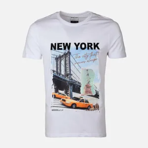 MEN T-SHIRT ROUND NECK REGULAR FIT SheerLayeredPanels StretchFree