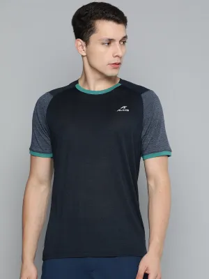 Alcis Men Colourblocked Dry Tech Slim Fit T-shirt MultiPocket Design AntiPillFinish
