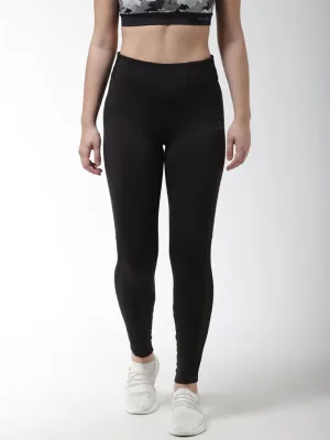 Mountain Hike Wrinkle Resistant Alcis Women Black Solid Training Tights