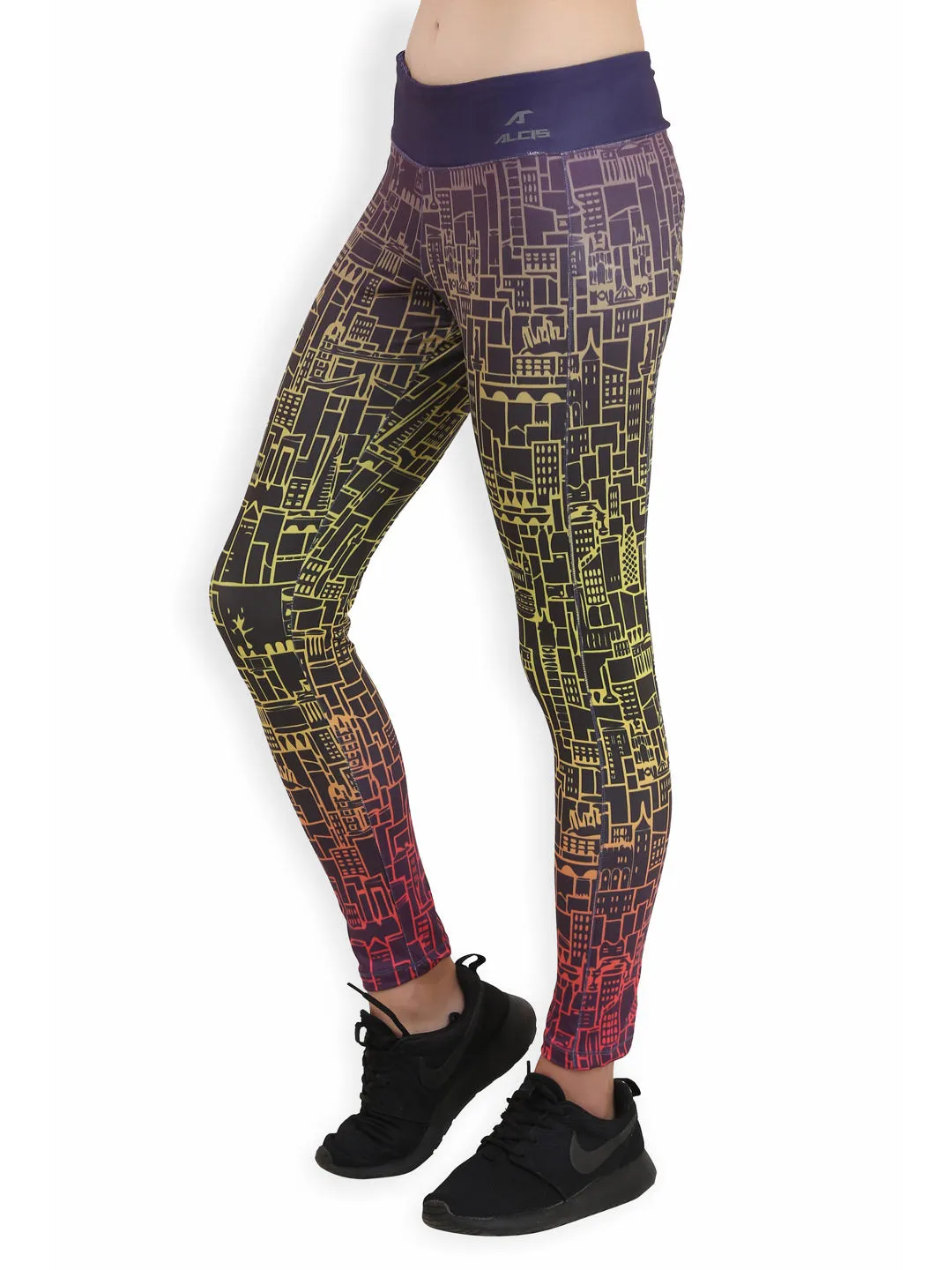 Alcis Women Multicolor Printed Legging Balanced Comfort Wrinkle Resistant Summer Wear