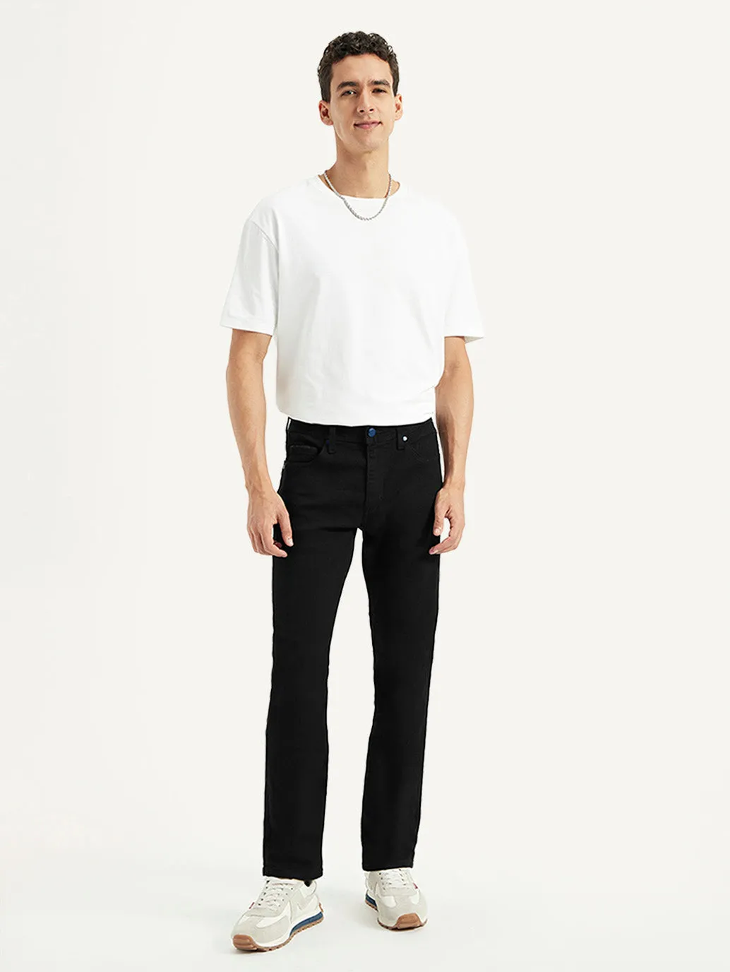 Men's 511 Black Slim Fit Mid Rise Jeans Breathable Minimalist Streetwear Fan Minimalist Style