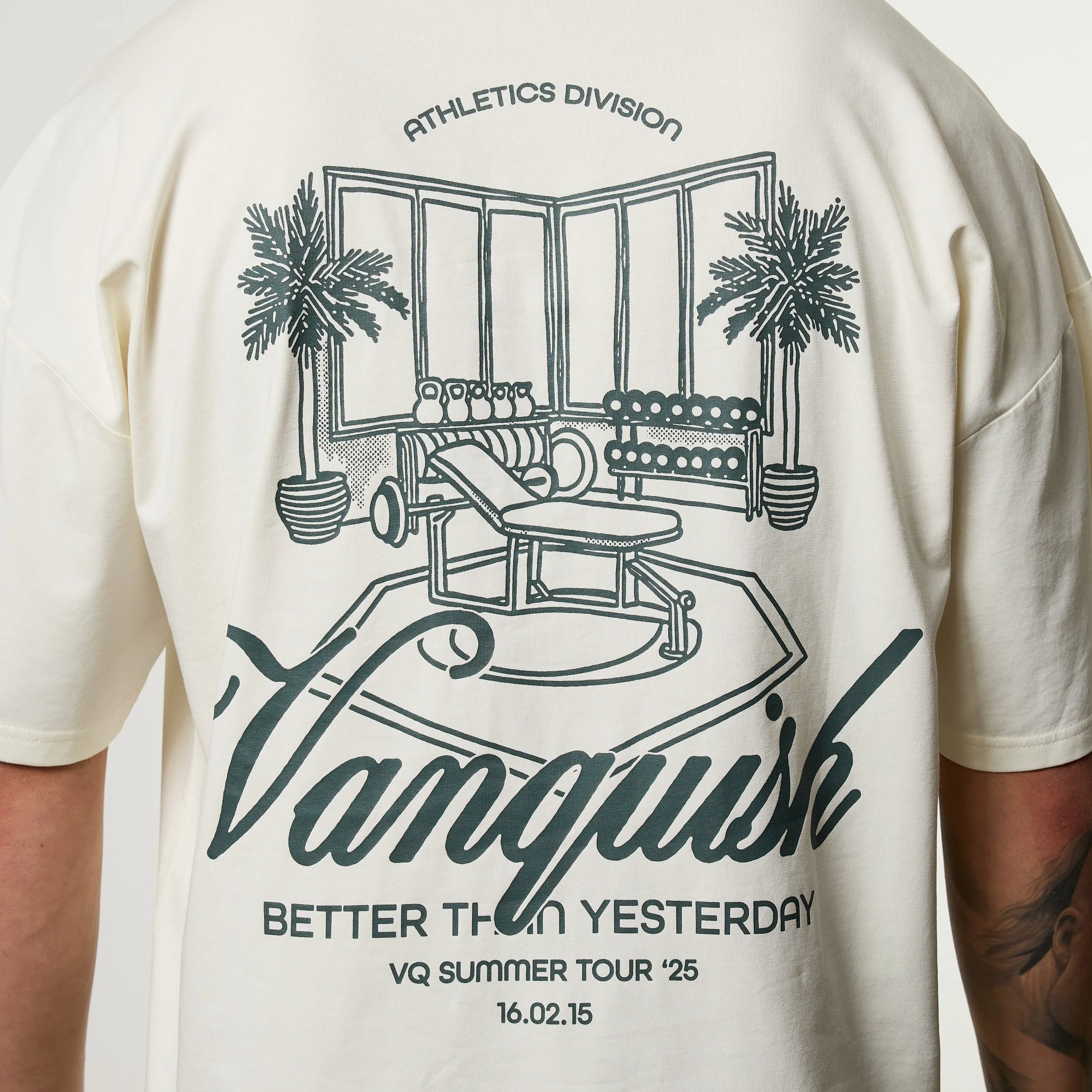 Vanquish Off Season Vintage White Oversized Boxy T Shirt Flexible Neckband