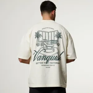 Vanquish Off Season Vintage White Oversized Boxy T Shirt Reinforced Hemline Abrasion resistant