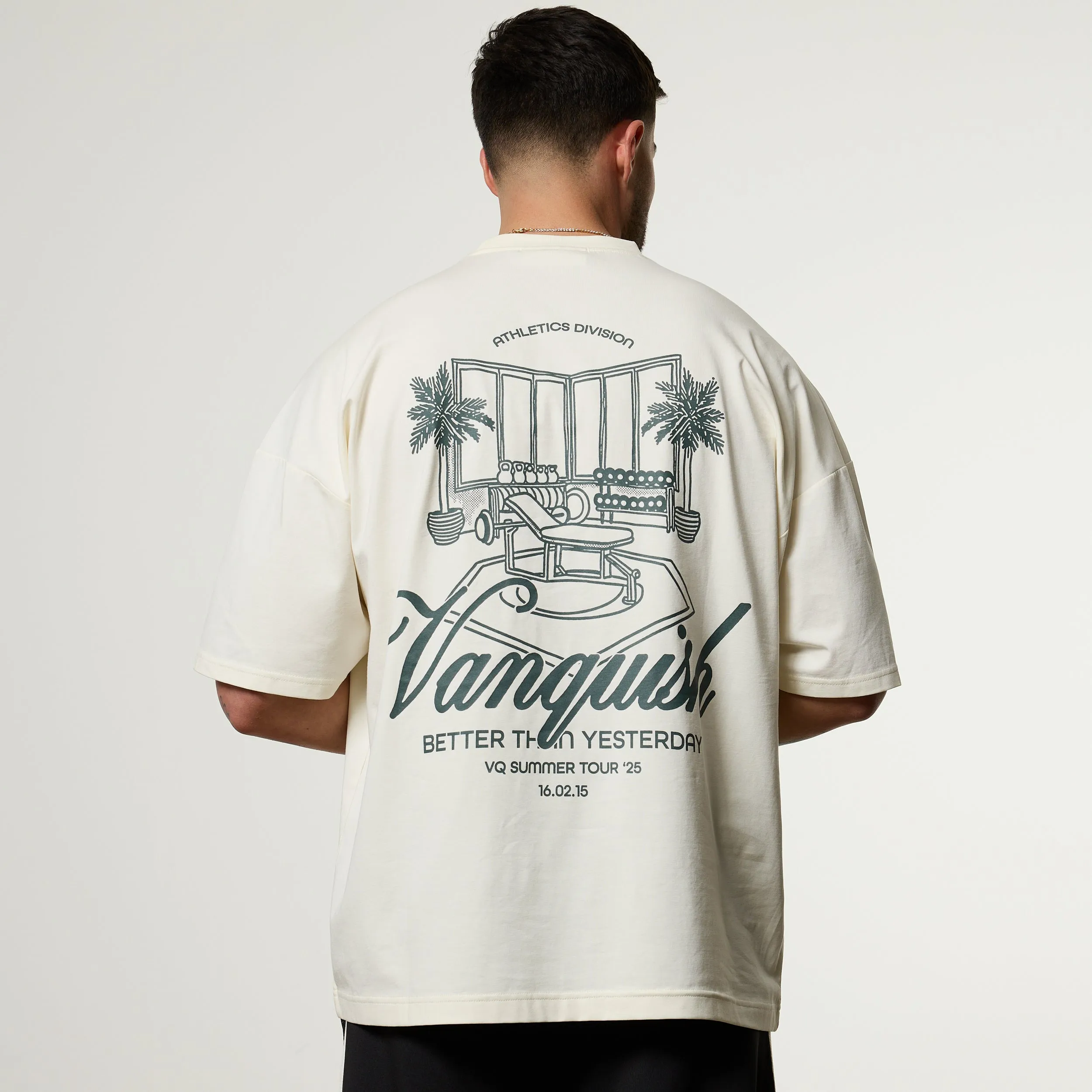 Vanquish Off Season Vintage White Oversized Boxy T Shirt Reinforced Hemline Abrasion resistant