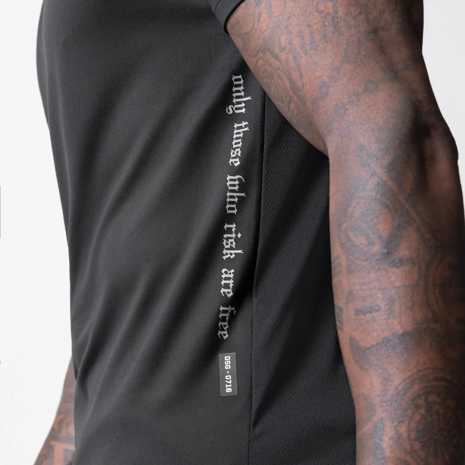 QuickDry Material Wrinkle Resistant Material 0716. Core Mesh Established Tee - Black