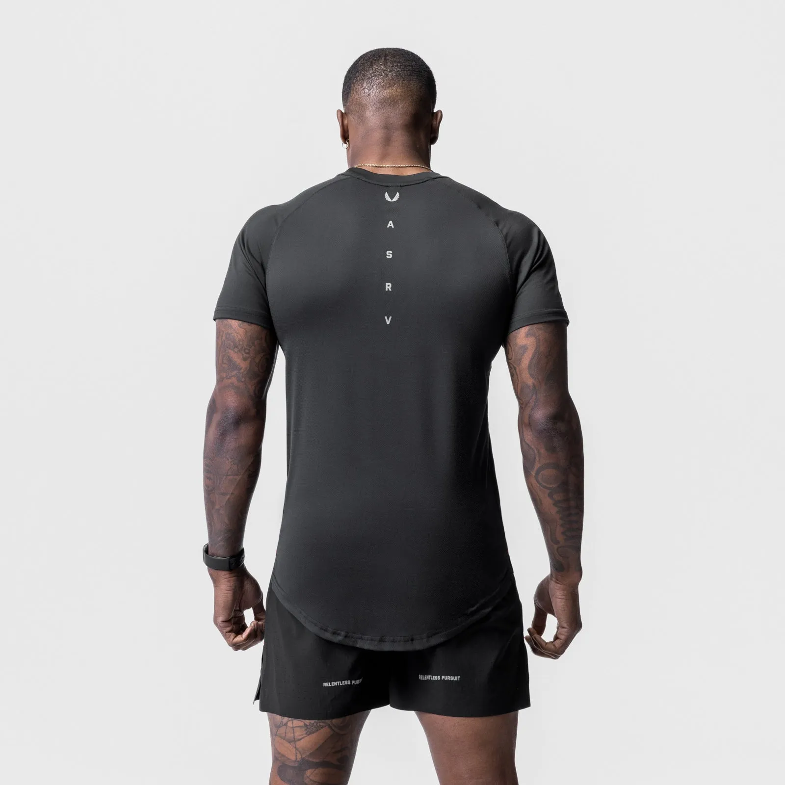 Stylish Outfit StretchFabric 0716. Core Mesh Established Tee - Black