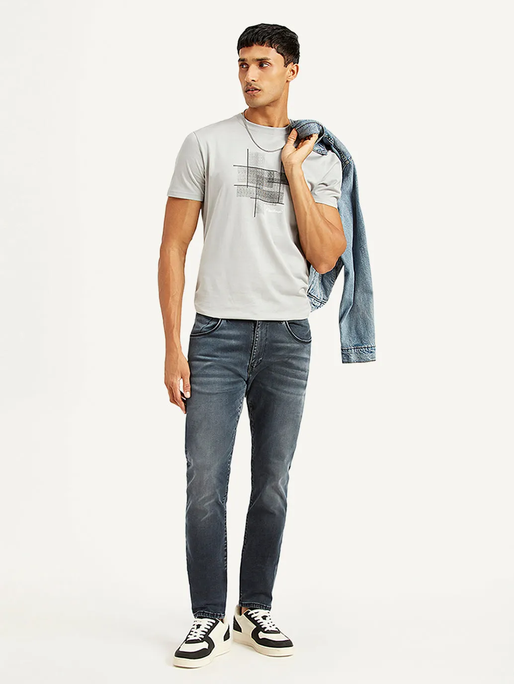 Comfy Wear Daily Essential Men's Redloop 512 Blue Slim Tapered Fit Mid Rise Jeans