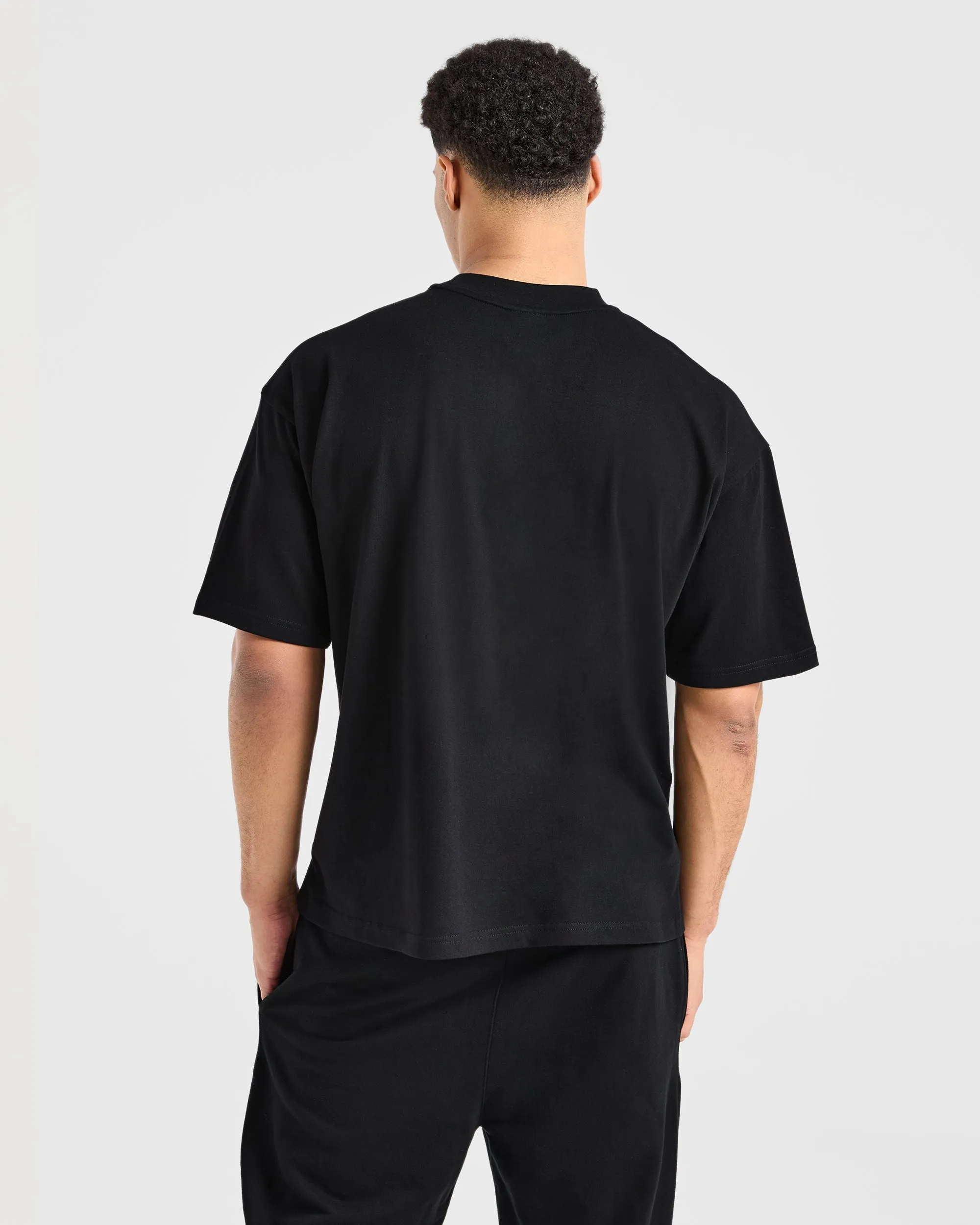 Fun Prints Sports Club Dot Oversized T Shirt - Black
