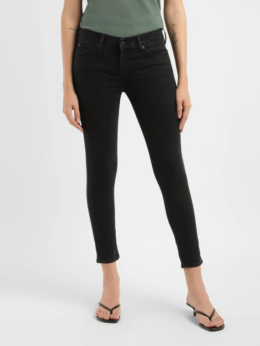 Women's 711 Black Skinny Fit Mid Rise Jeans Premium Professional Wear Unisex Wear