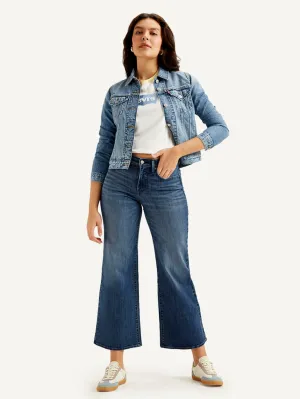 City Walk Autumn Days Lightweight Garment Dyed Technique Women's 318 Blue Flared Fit High Rise Jeans
