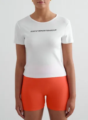 High Density Fabric White Stretch T-shirt