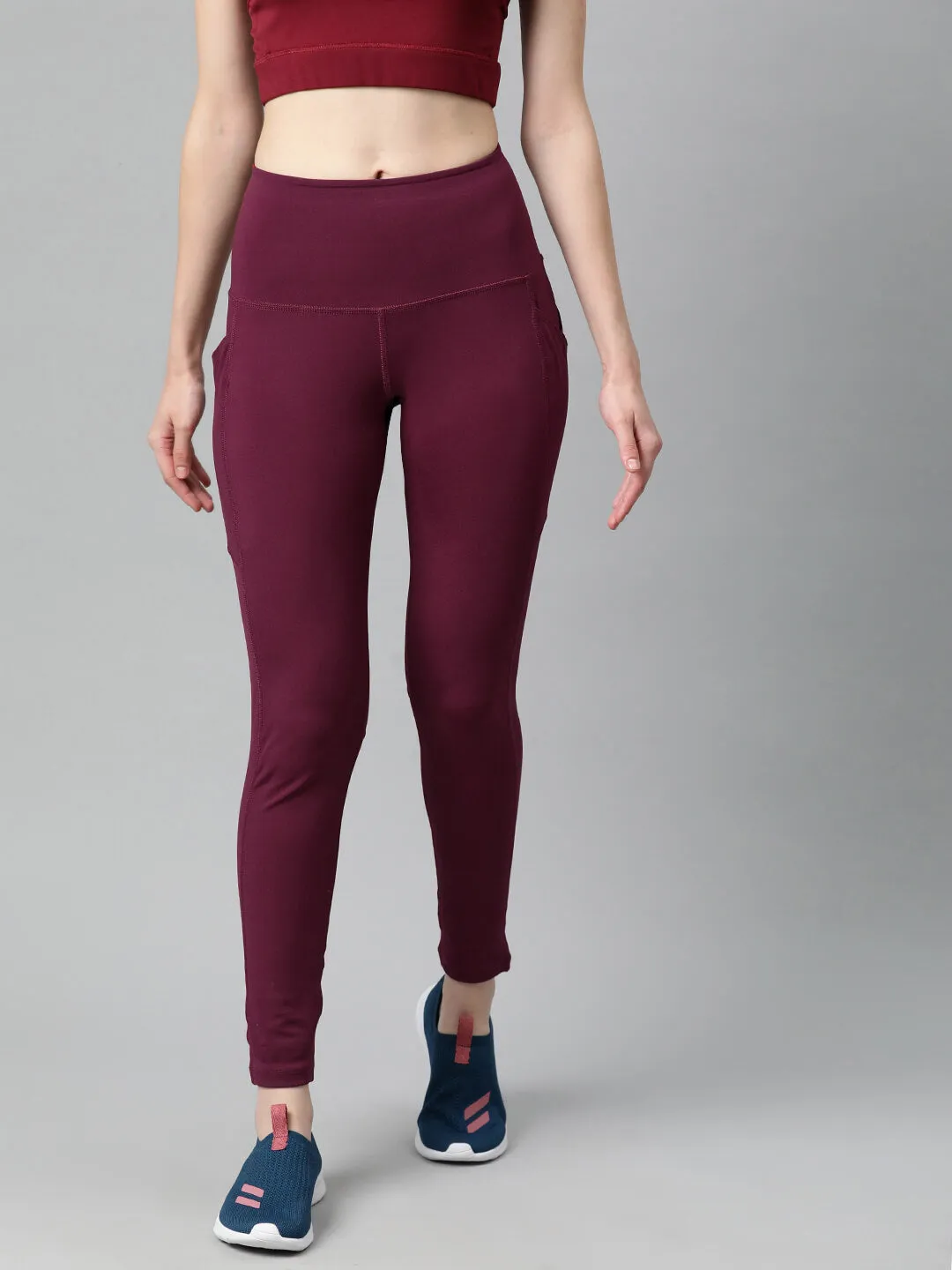 Alcis Women Solid Knitted Running Tights Anti Odor Outdoor Lover