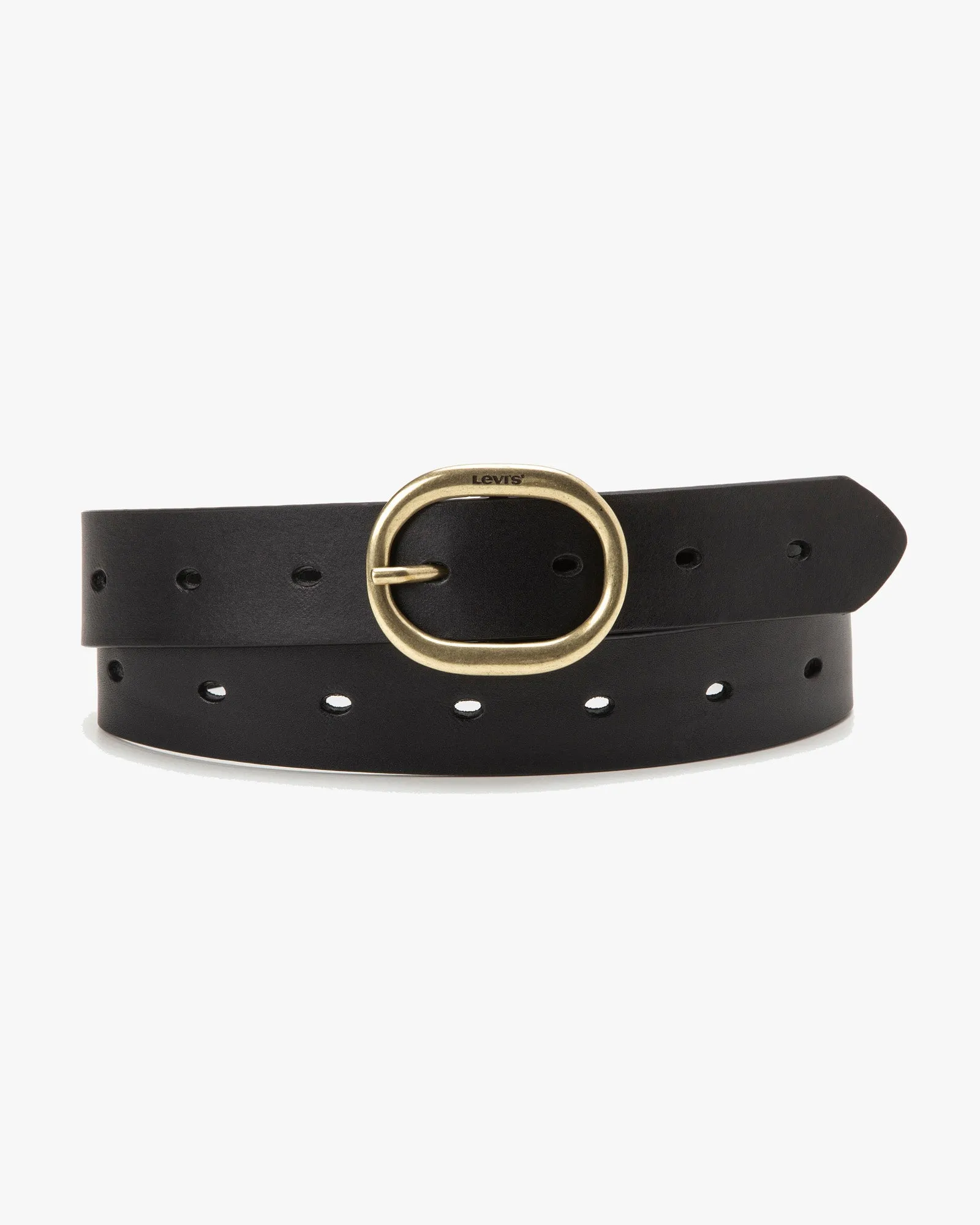 Luxury Minimalist Night Out Daily Wear Levi's? Womens High-Low Leather Belt - Black