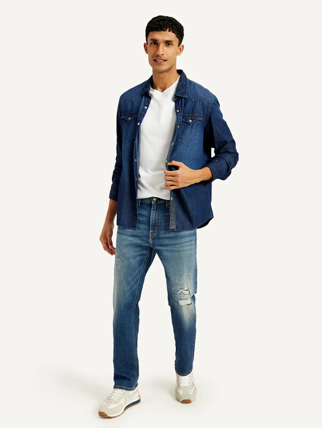 Comfort Wear Heavyweight Denim Men's 541 Blue Athletic Tapered Fit Mid Rise Jeans