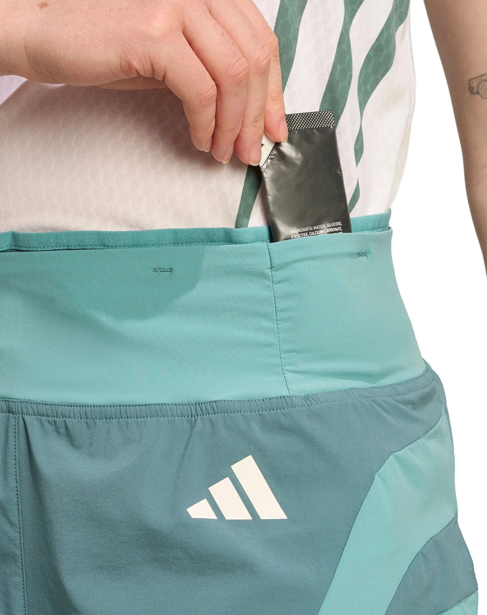 adidas Adizero Archive Gel 3 Inch Womens Running Shorts - Green Urban Outfit QuickAdjustStraps