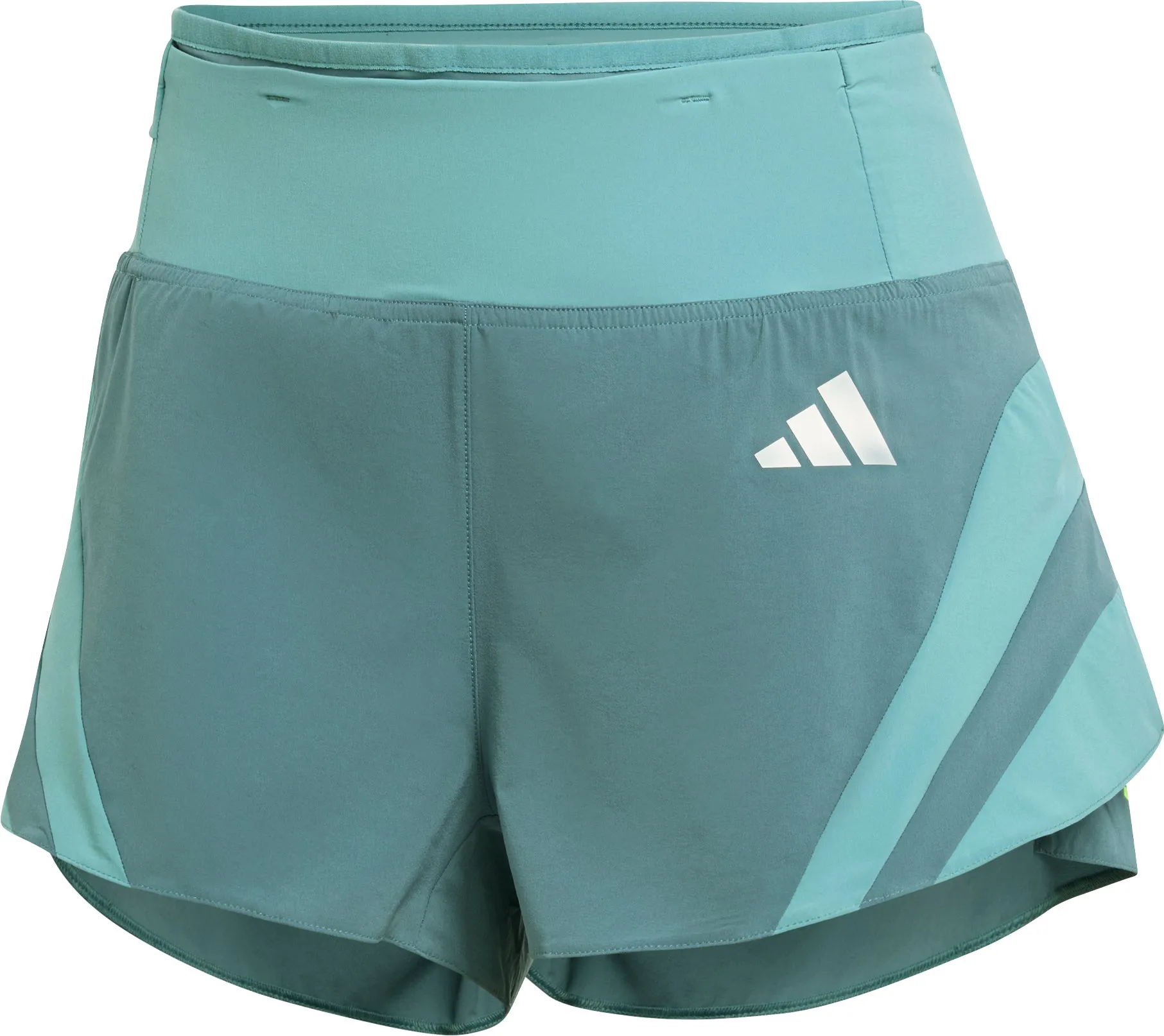 low waisted Chafe Resistant Lining adidas Adizero Archive Gel 3 Inch Womens Running Shorts - Green