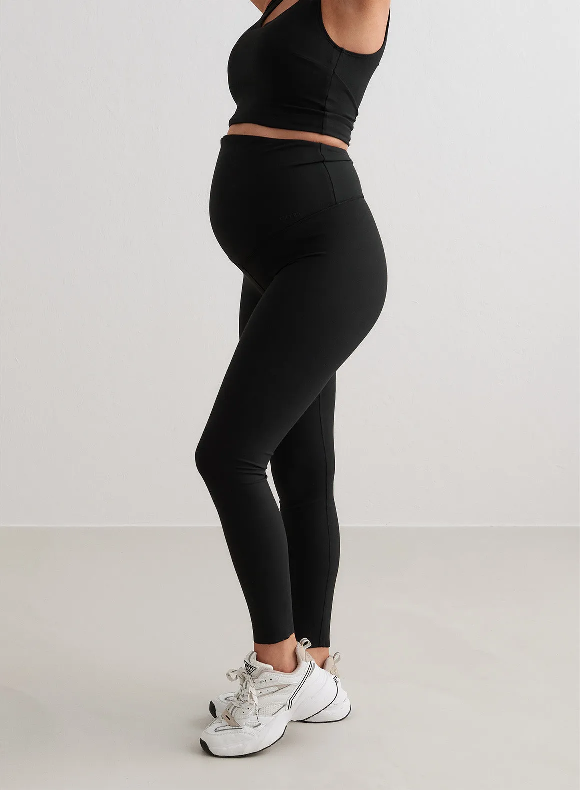 Black Sense Maternity Tights Compression Support Beginner Level Daily Gear