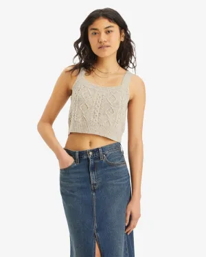 Levi's? Womens Primrose Cable Tank Top - Oatmeal Heather / Marled Vanilla Fade Resistant Finish