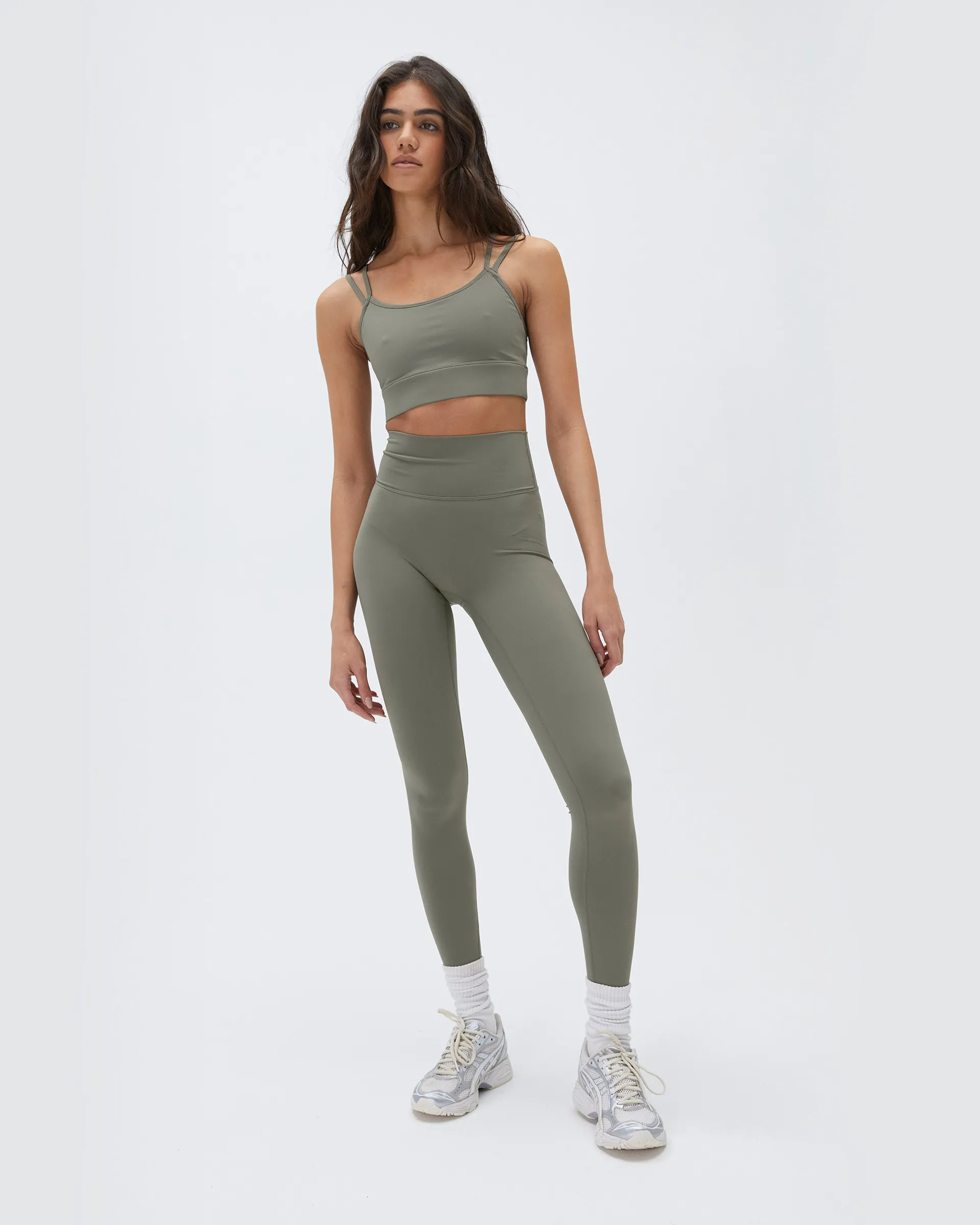Ultimate Leggings - Olive Green Minimalist Style Loose Fit Soft Stretch