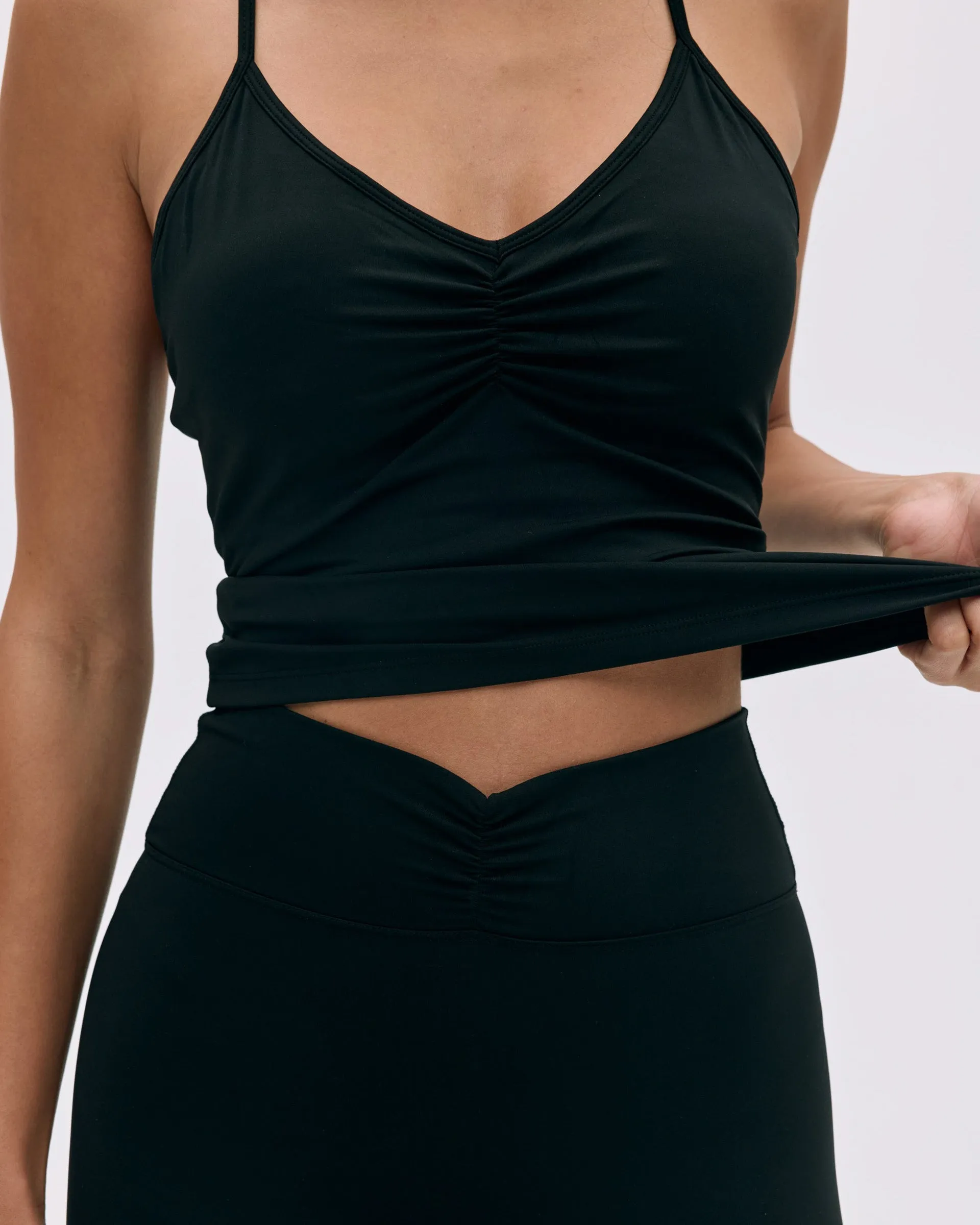 Snug feel Ultimate Ruched Front Leggings - Black