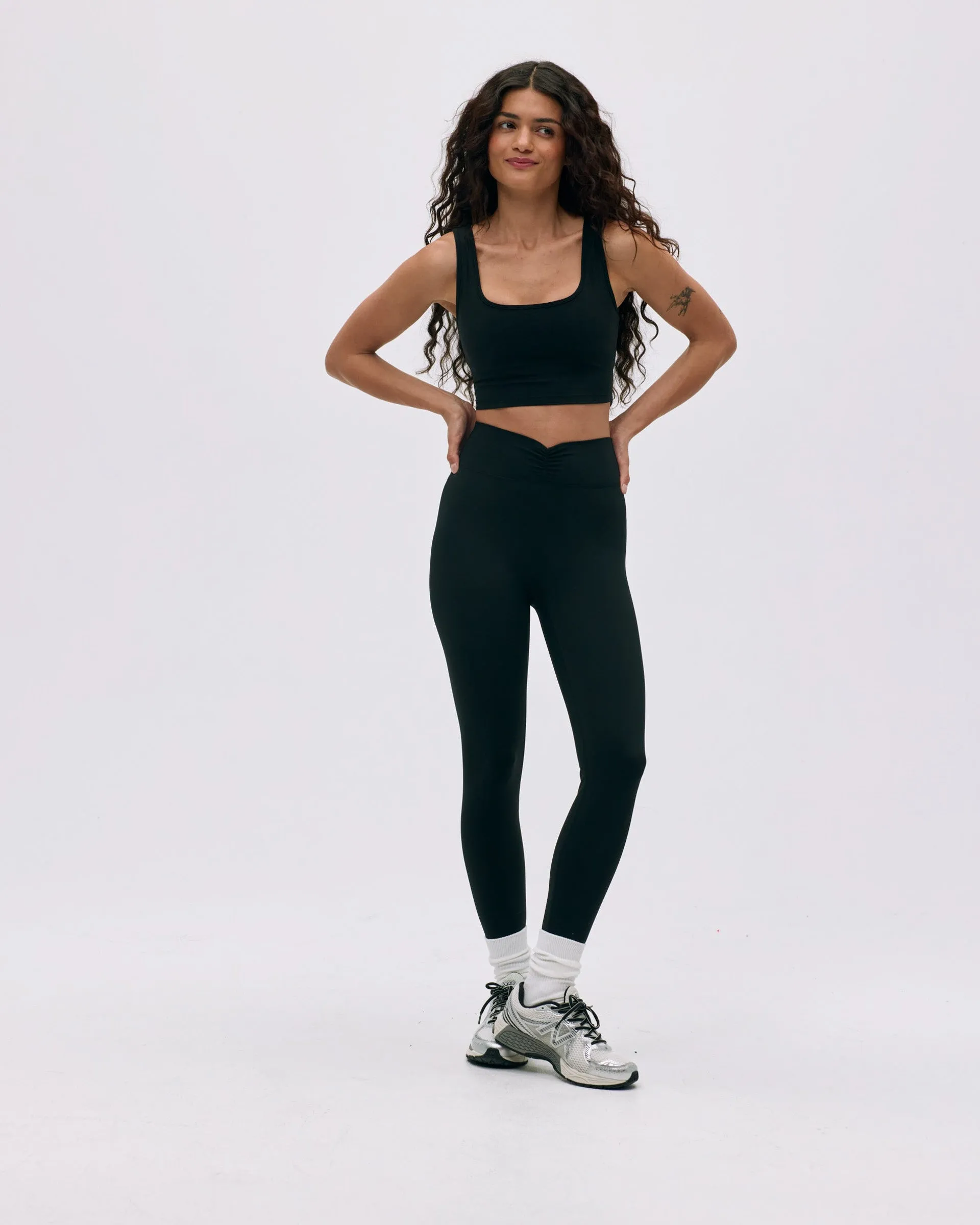 Ultimate Ruched Front Leggings - Black Home Ready