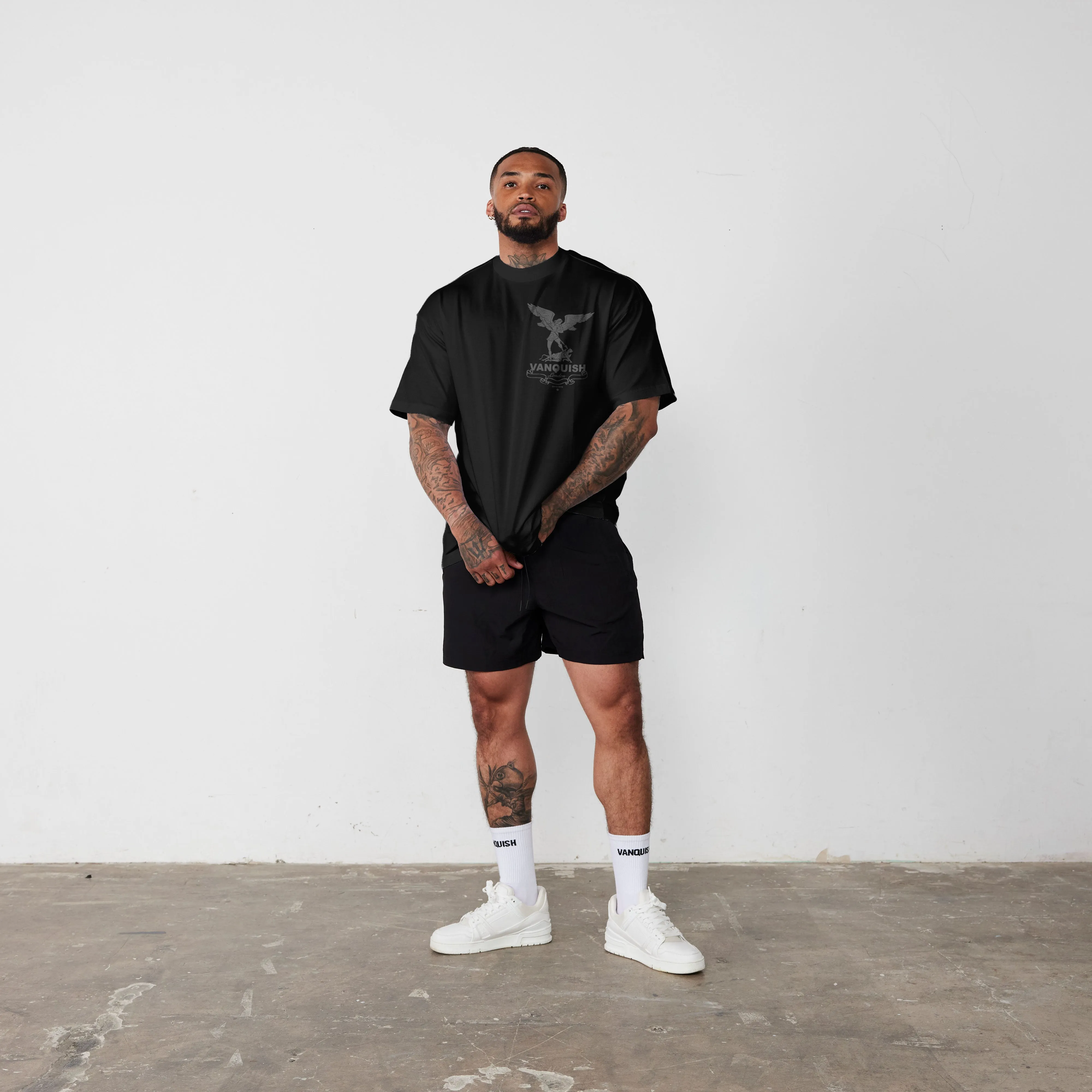 Vanquish Revolve Saints Black Oversized T Shirt Relaxed and Comfy Breathable mesh