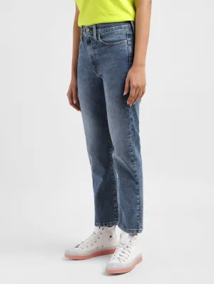 Women's Blue Wedgie Straight Fit Mid Rise Jeans Always Needed