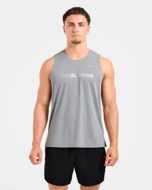 Run Loose Tank - Thunder Grey Fashion Stretch Smooth zipper closure