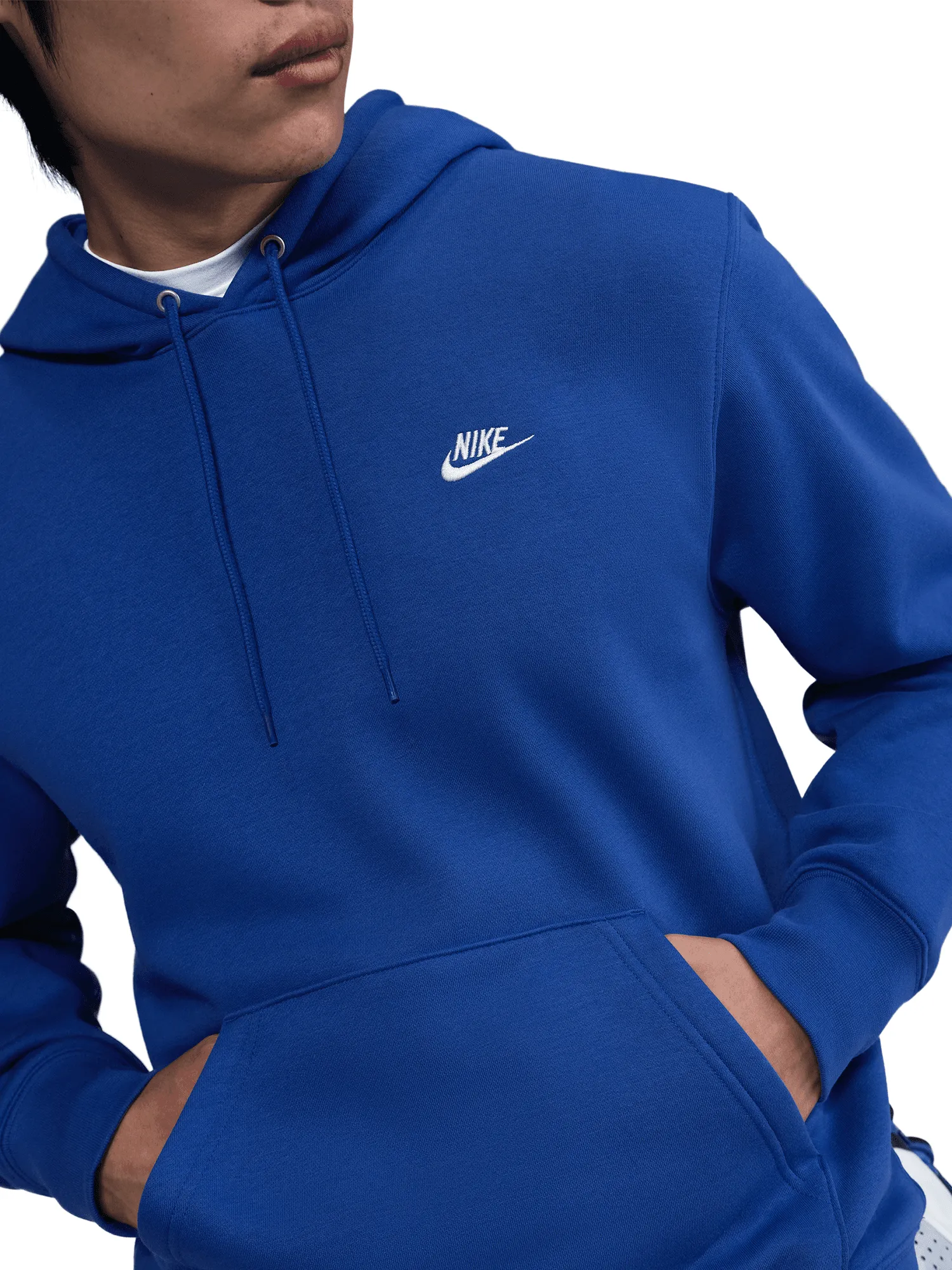 Leather like Club Pullover Fleece Hoodie