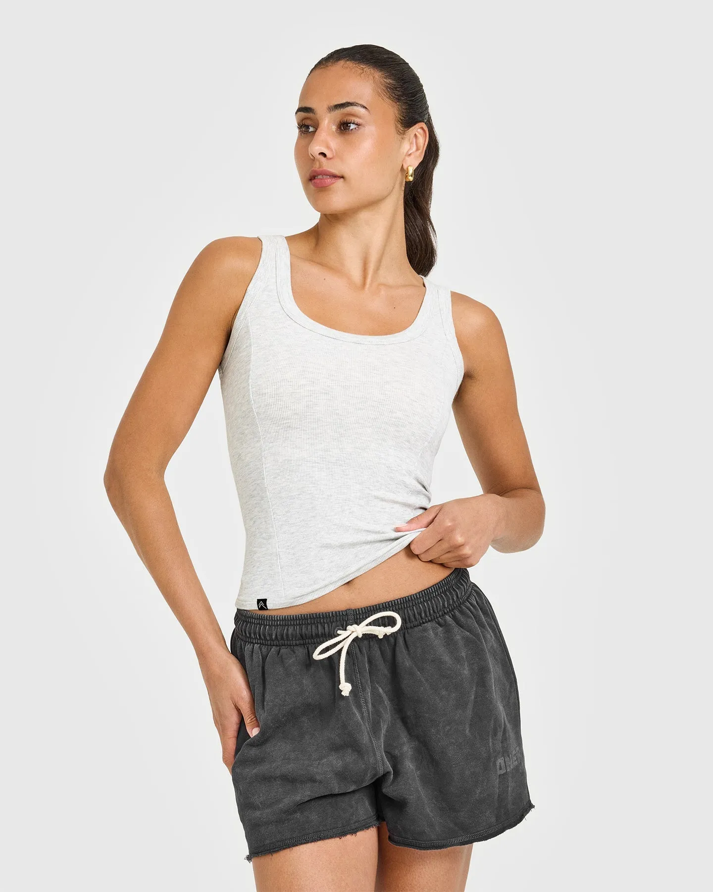 Mellow? Rib Scoop Neck Vest | Light Grey Marl Fresh Ease Flexible Joints FlexibleElasticity