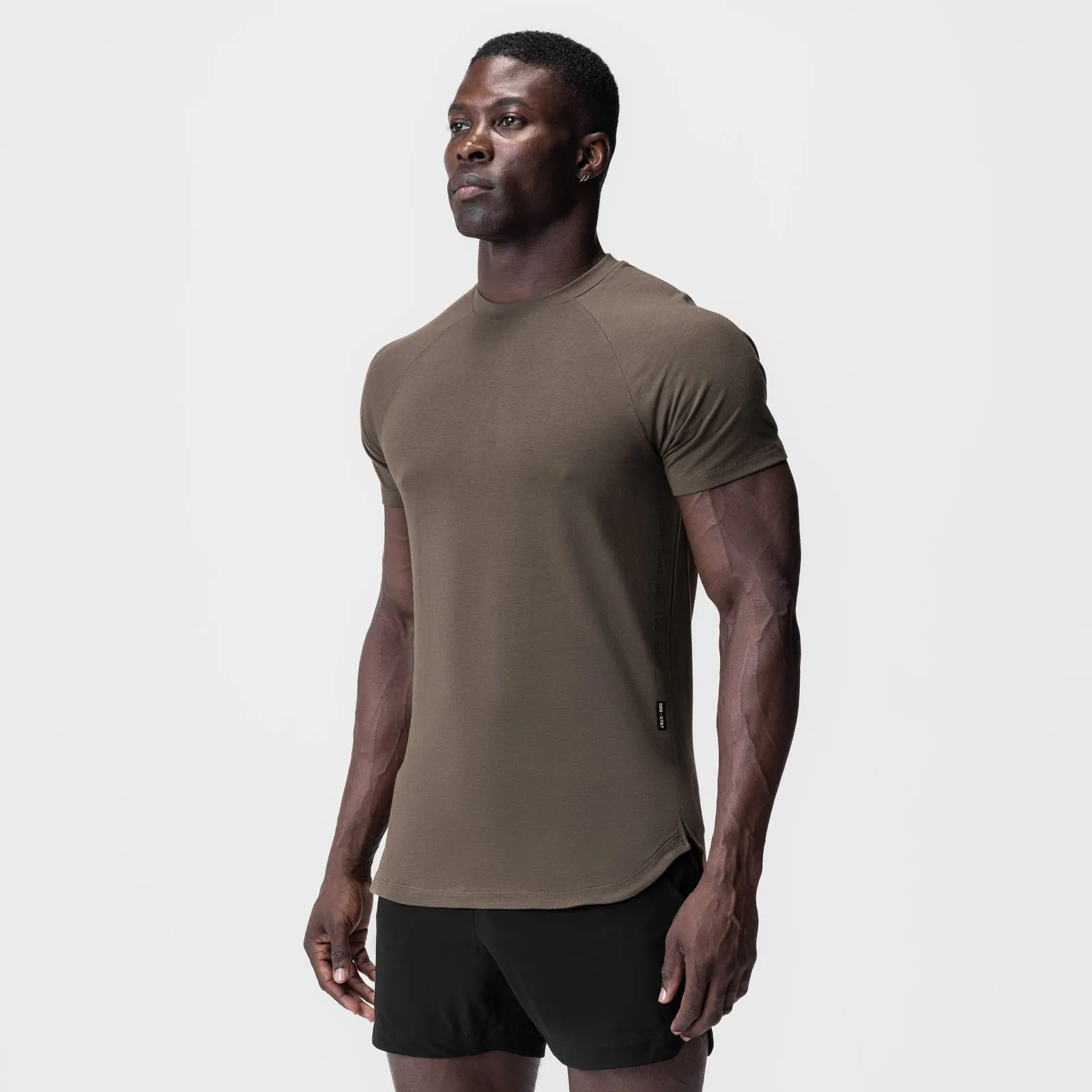 0767. Supima? Established Tee - Deep Taupe Quick Dry Technology Sporty Chic