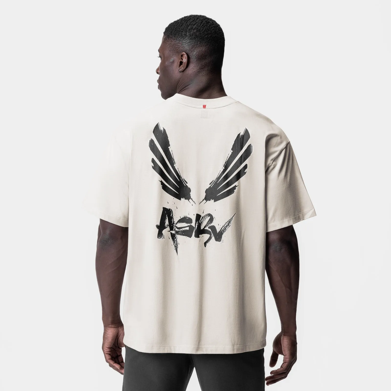 Classic Outfit Slim fit clothing 0797. Tech Essential? Relaxed Tee - Stone "Brush Wings/ASRV"