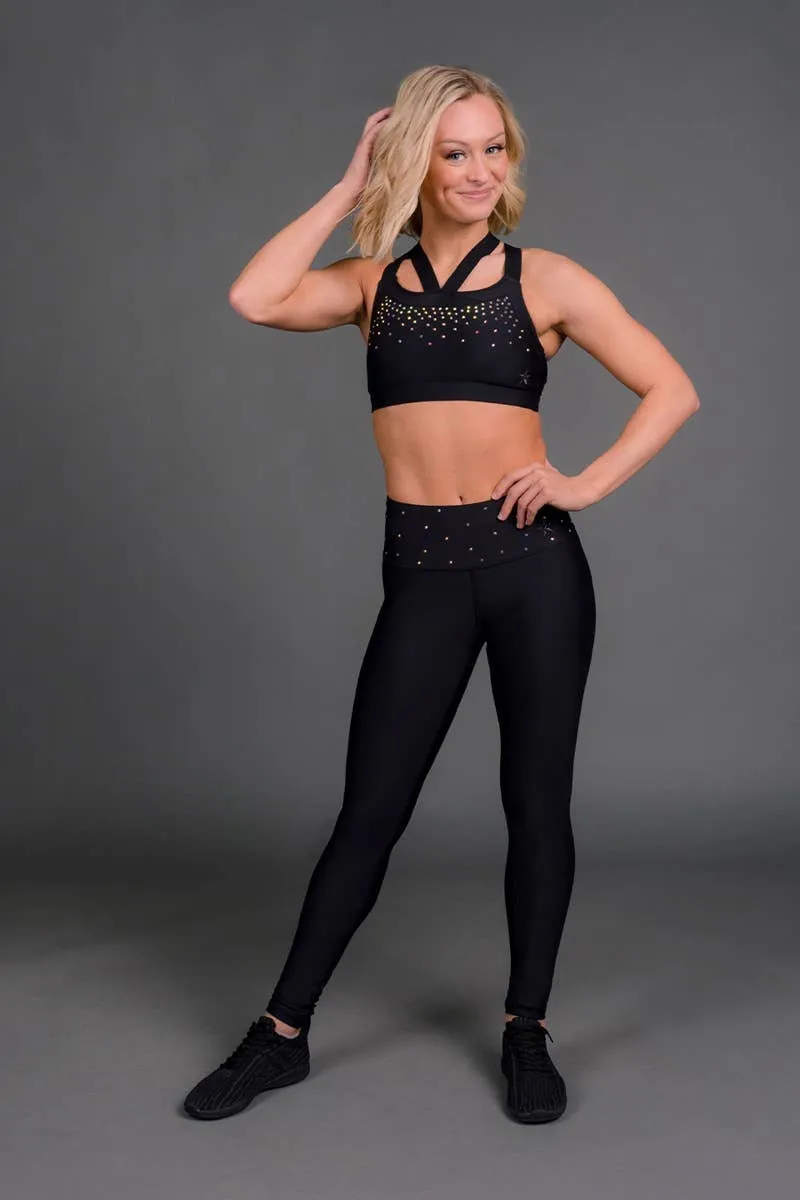Legendary Legging in Black Crystal Breathable knit