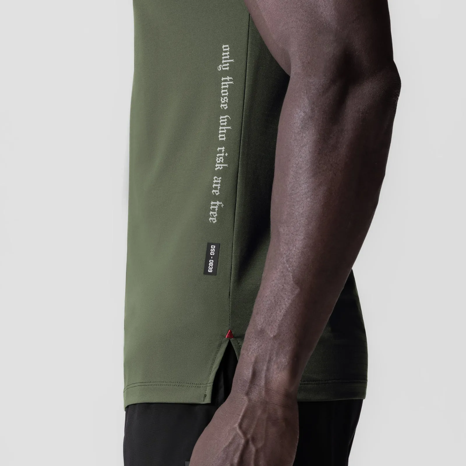 0839. 3D-Lite? 2.0 Lycra? Fitted Tee - Olive "OTWR" EasyCareFinish Fun and Relaxed