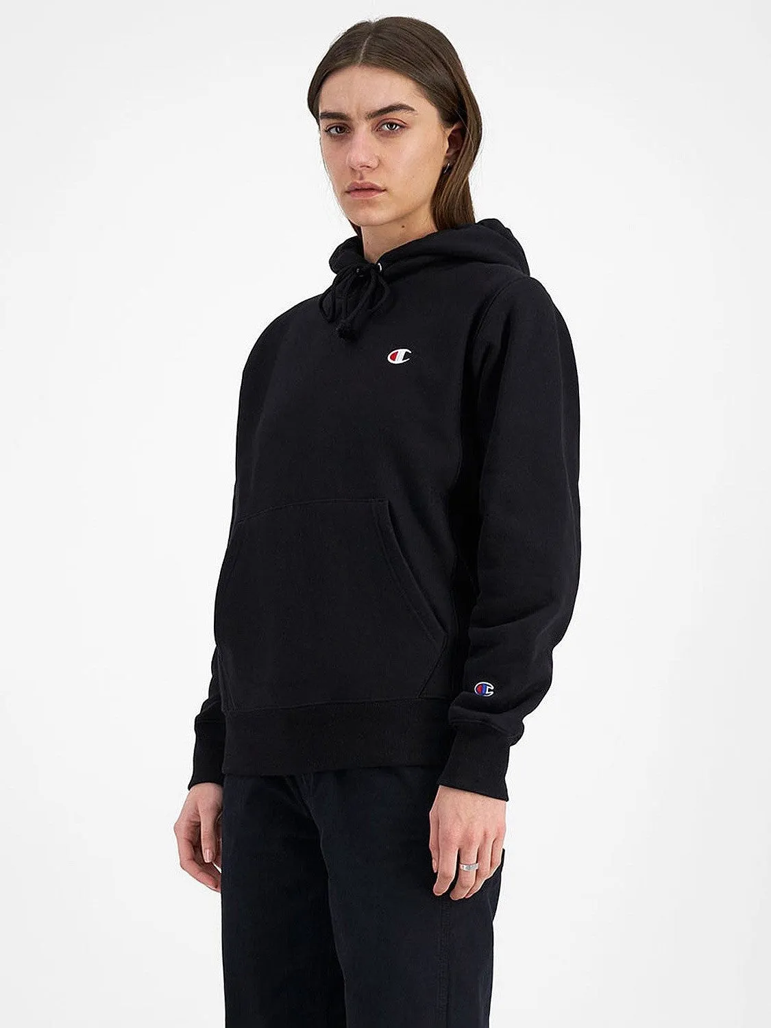 Layered Hem Design Durable Reinforced Hood Reverse Weave Hoodie Unisex