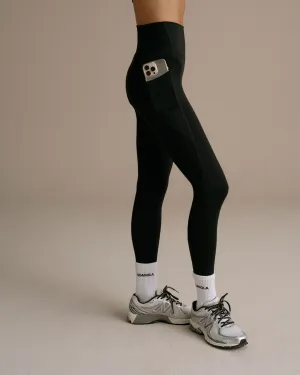 Ultimate Pocket Leggings - Black No Ride Down Waist Evening Walk Travel Enthusiast
