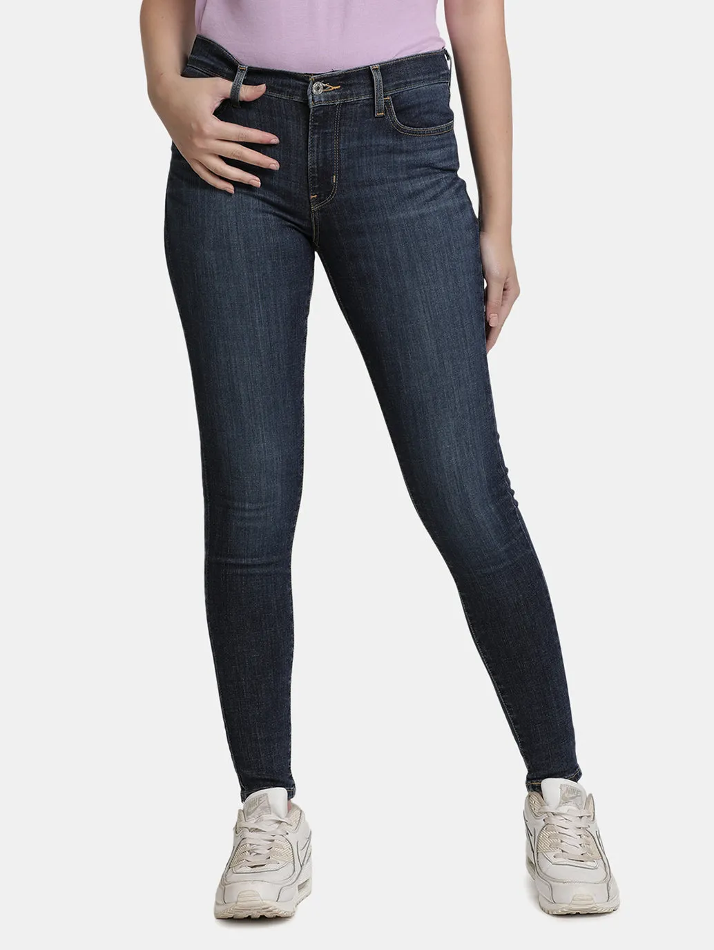 Women's 710 Blue Skinny Fit Mid Rise Jeans Casual Dressing
